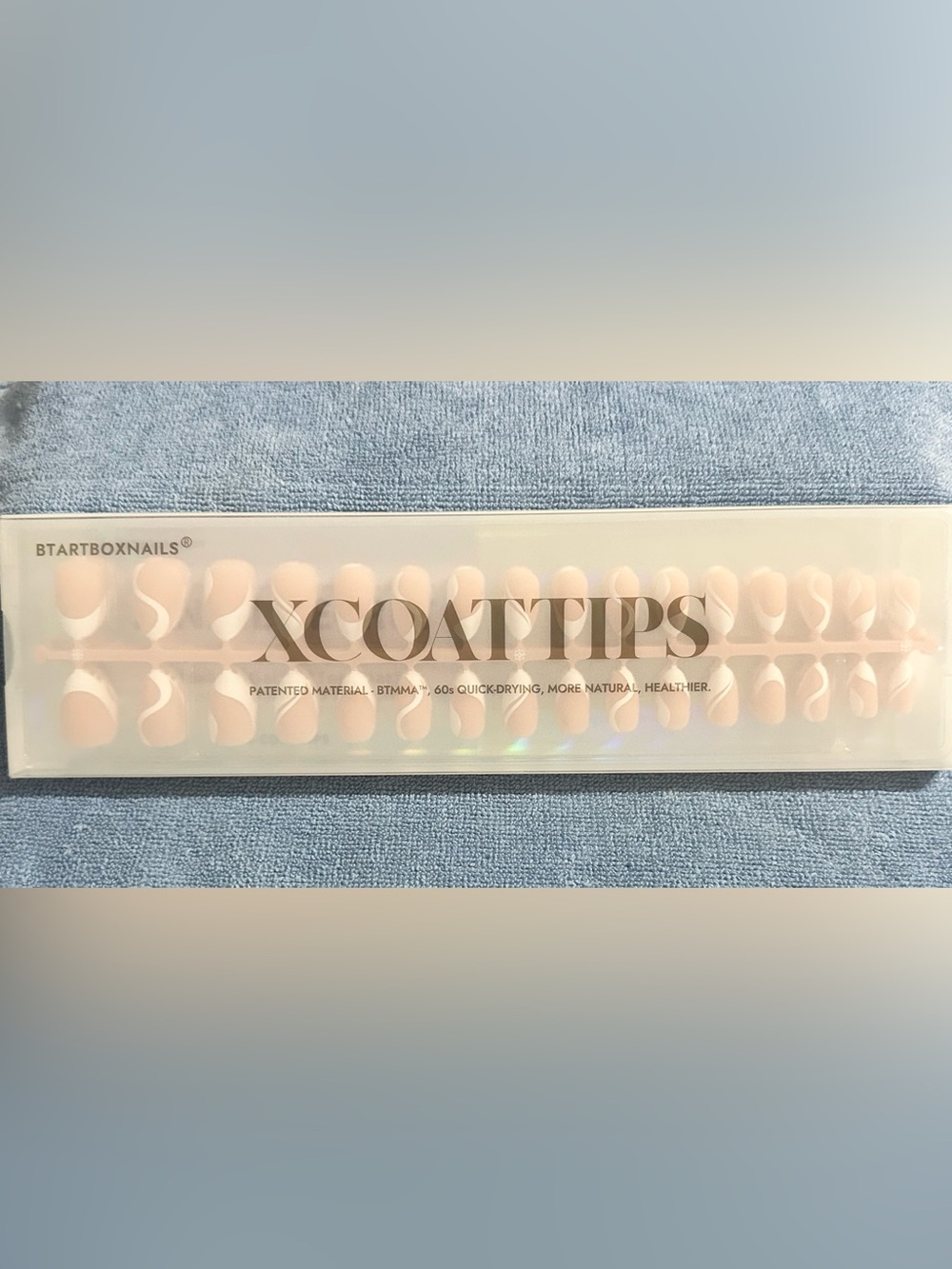 XCOATTIPS French Peach Short Almond Pre-Designed Press-On Nail Tips 160